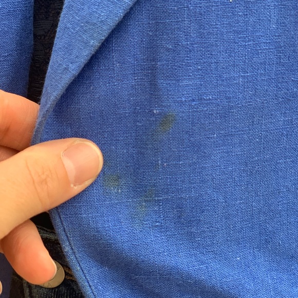 ibe Vintage 1980s Blue Linen Sea Shell Blazer Size 6 Novelty Print - Picture 12 of 12